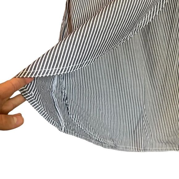 NWT! Chaps blue and white strip faux wrap skirt - Picture 8 of 10